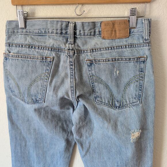Vintage Y2K Hollister Flare Jeans Distressed Light Wash Low Rise 7R 29" Grungy - Picture 3 of 8